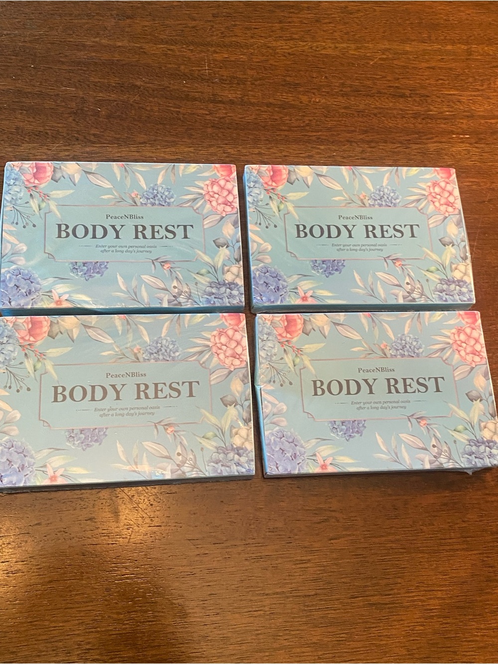 4 Pack PeaceNBliss Body Rest Shower Steamers - 6 Steamers Per Box, NEW Sealed
